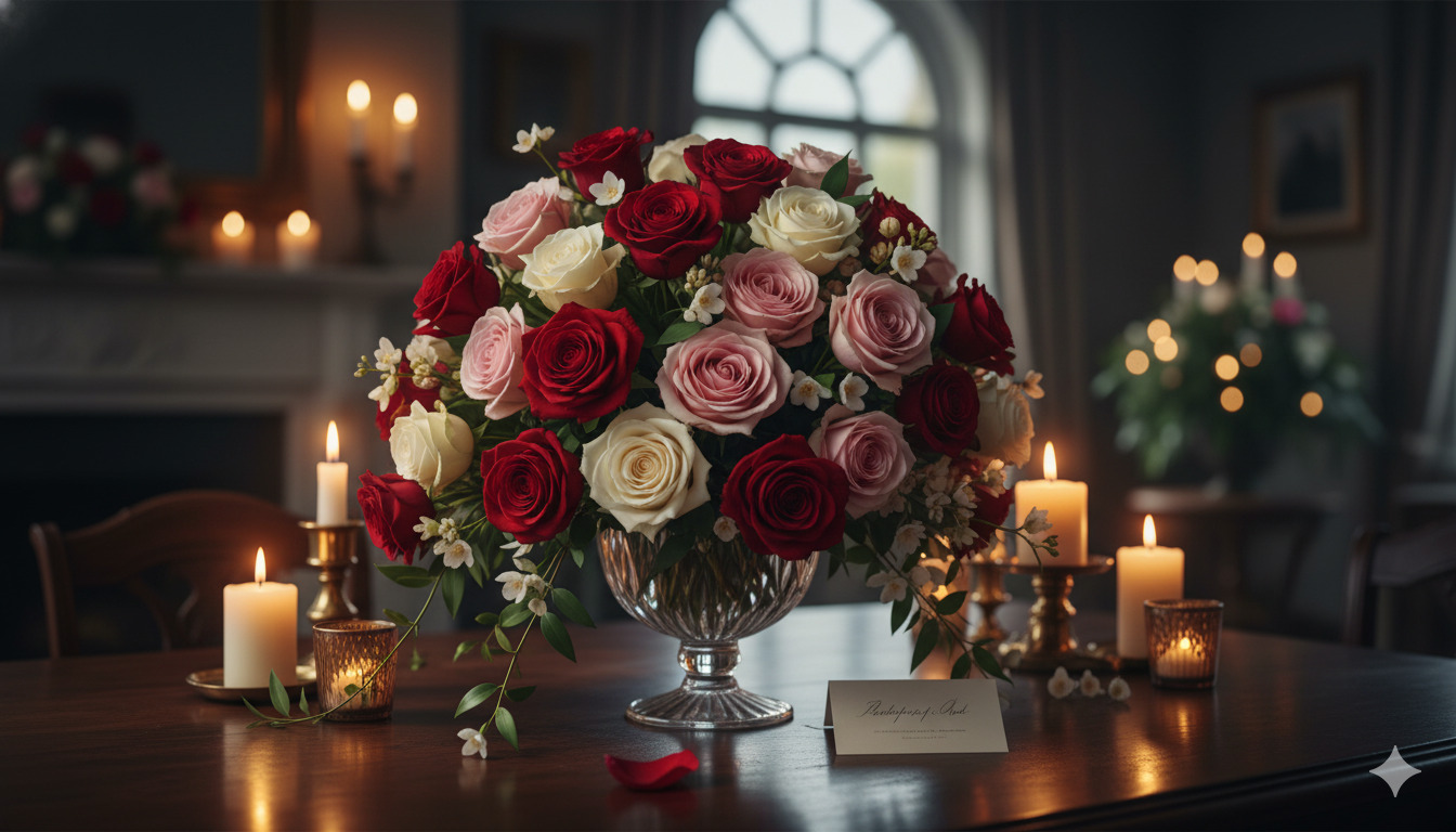 Romantic rose arrangement