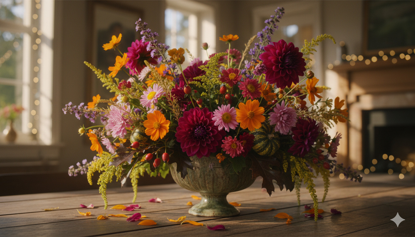 Seasonal flower arrangement